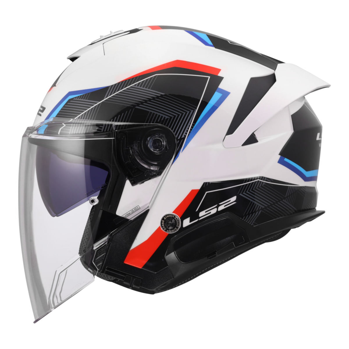 Casco LS2 618 Verso II Air Blanco / Azul / Brillo